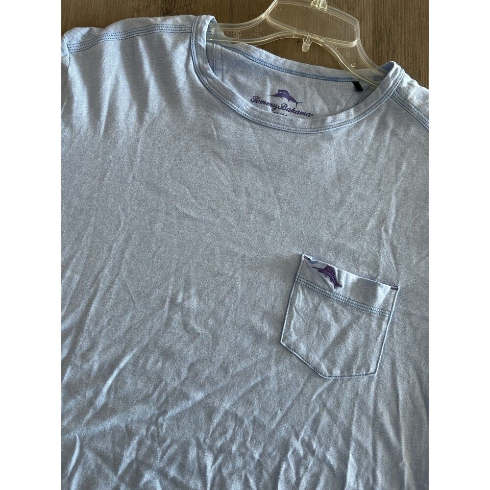 Tommy Bahama New Bali Skyline Pocket T-Shirt Mens Size M Blue Marlin Cotton